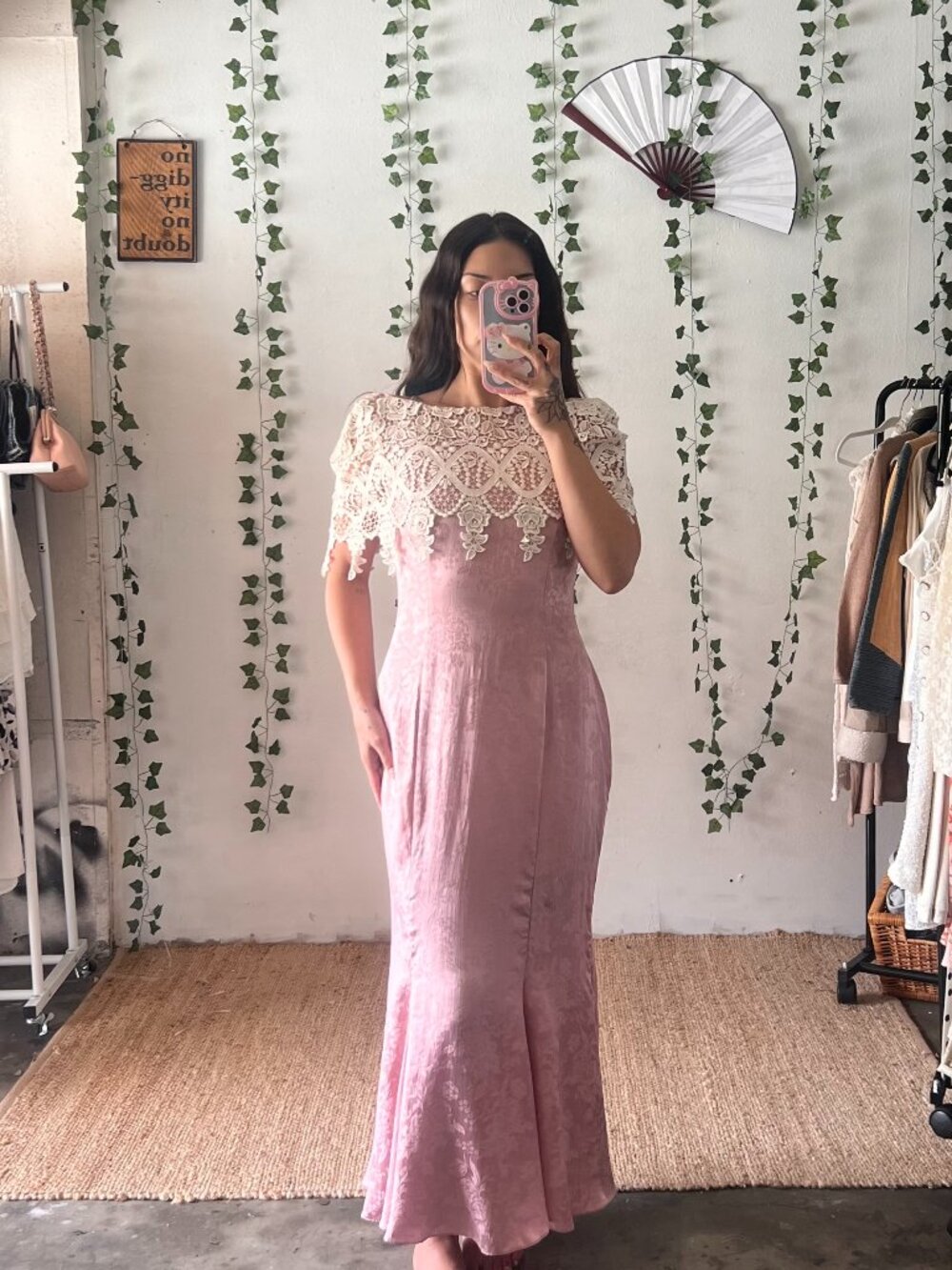 Vintage 1980s Jessica McClintock silk maxi dress. Size 8.